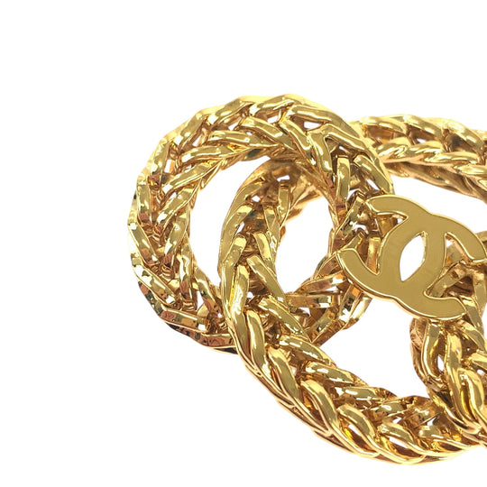 CHANEL Brooch plating gold COCO Mark Women Used Authentic