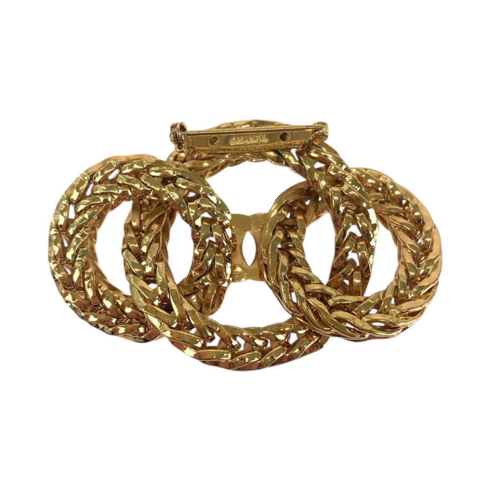 CHANEL Brooch plating gold COCO Mark Women Used Authentic