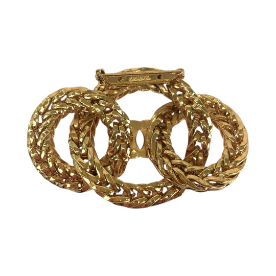 CHANEL Brooch plating gold COCO Mark Women Used Authentic