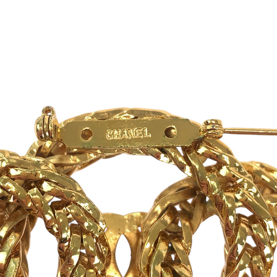 CHANEL Brooch plating gold COCO Mark Women Used Authentic