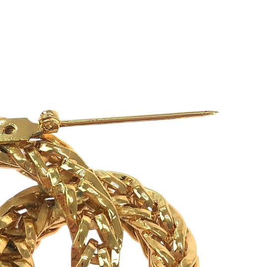 CHANEL Brooch plating gold COCO Mark Women Used Authentic
