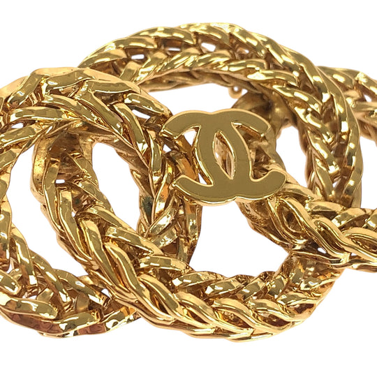 CHANEL Brooch plating gold COCO Mark Women Used Authentic