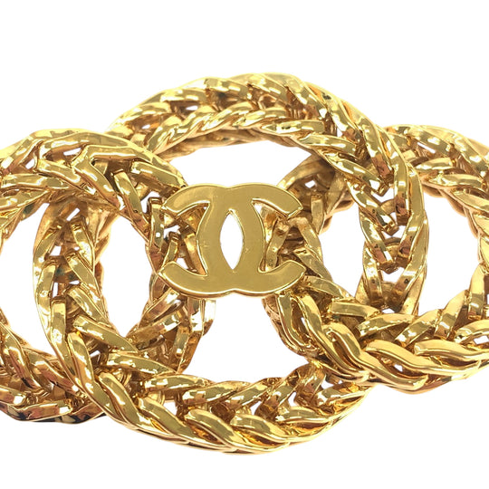 CHANEL Brooch plating gold COCO Mark Women Used Authentic