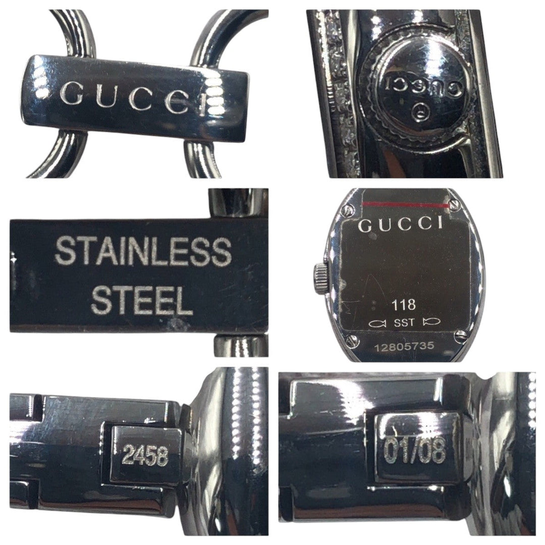 GUCCI Watches 2458 01/08 12805735 metal Silver Tornavoni Oval Diamond Bezel Women Used Authentic