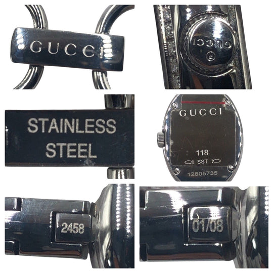 GUCCI Watches 2458 01/08 12805735 metal Silver Tornavoni Oval Diamond Bezel Women Used Authentic