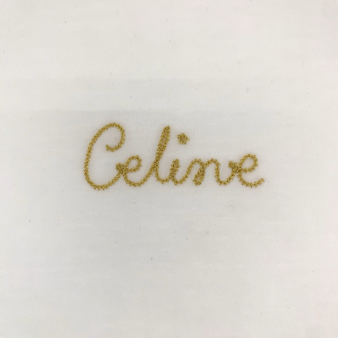 CELINE Short sleeve T-shirt 2X351501F cotton White gold Short sleeve T-shirt Embroidery Women XS Used Authentic