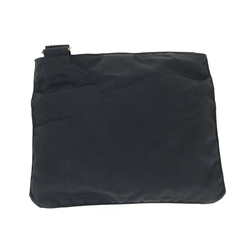 PRADA Shoulder Bag Nylon Black SilverMetal Shoulder Bag Sacoche Test Triangle With logo Women Used Authentic