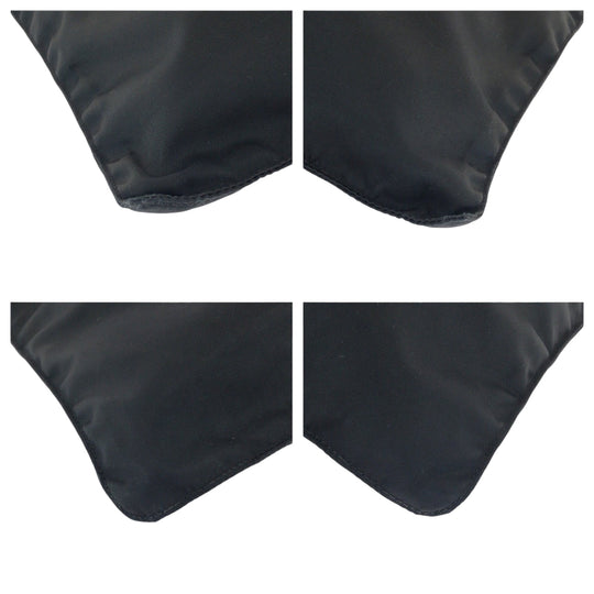 PRADA Shoulder Bag Nylon Black SilverMetal Shoulder Bag Sacoche Test Triangle With logo Women Used Authentic