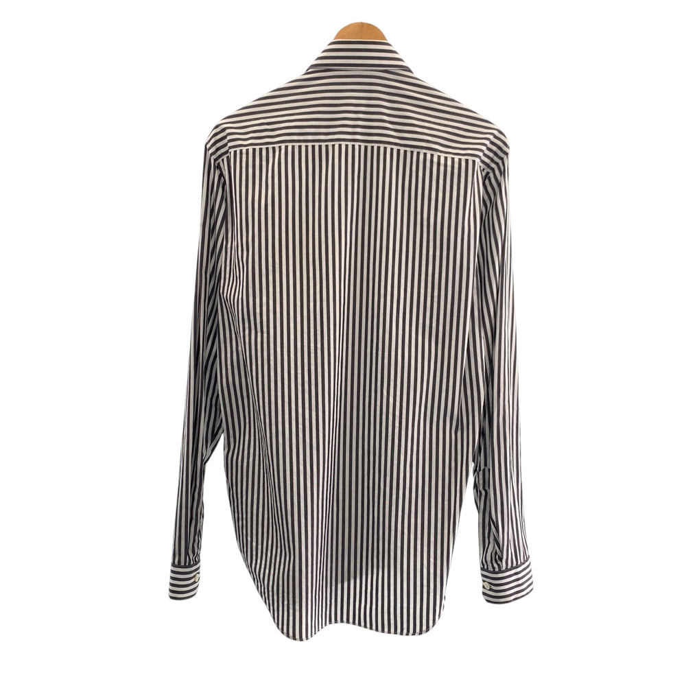VERSACE Long sleeve shirt A87413 cotton Gray white Long-sleeved shirt striped shirt Medusa mens 39 Used Authentic