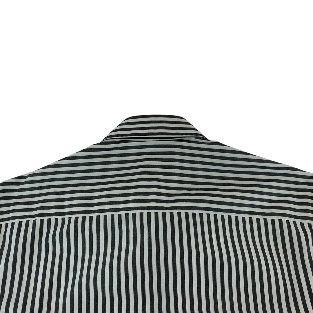 VERSACE Long sleeve shirt A87413 cotton Gray white Long-sleeved shirt striped shirt Medusa mens 39 Used Authentic