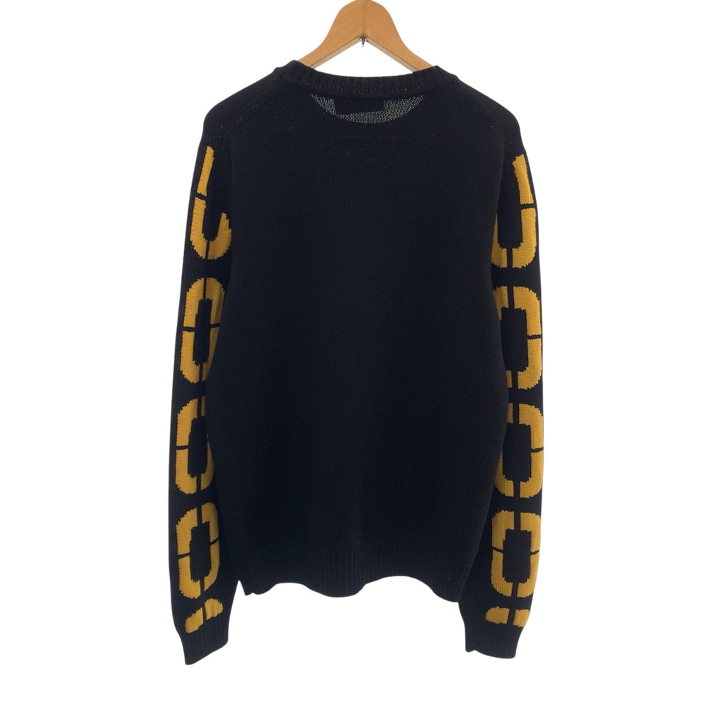 FENDI knit FZY111 ADU6 wool Black yellow Knit sweater Big logo mens No Size (See Description) Used Authentic