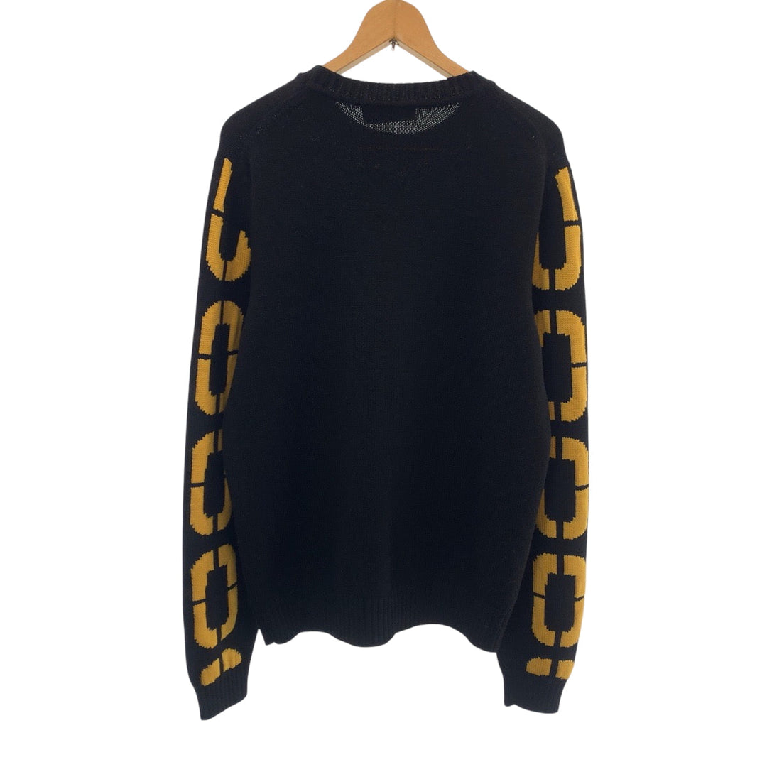 FENDI knit FZY111 ADU6 wool Black yellow Knit sweater Big logo mens No Size (See Description) Used Authentic