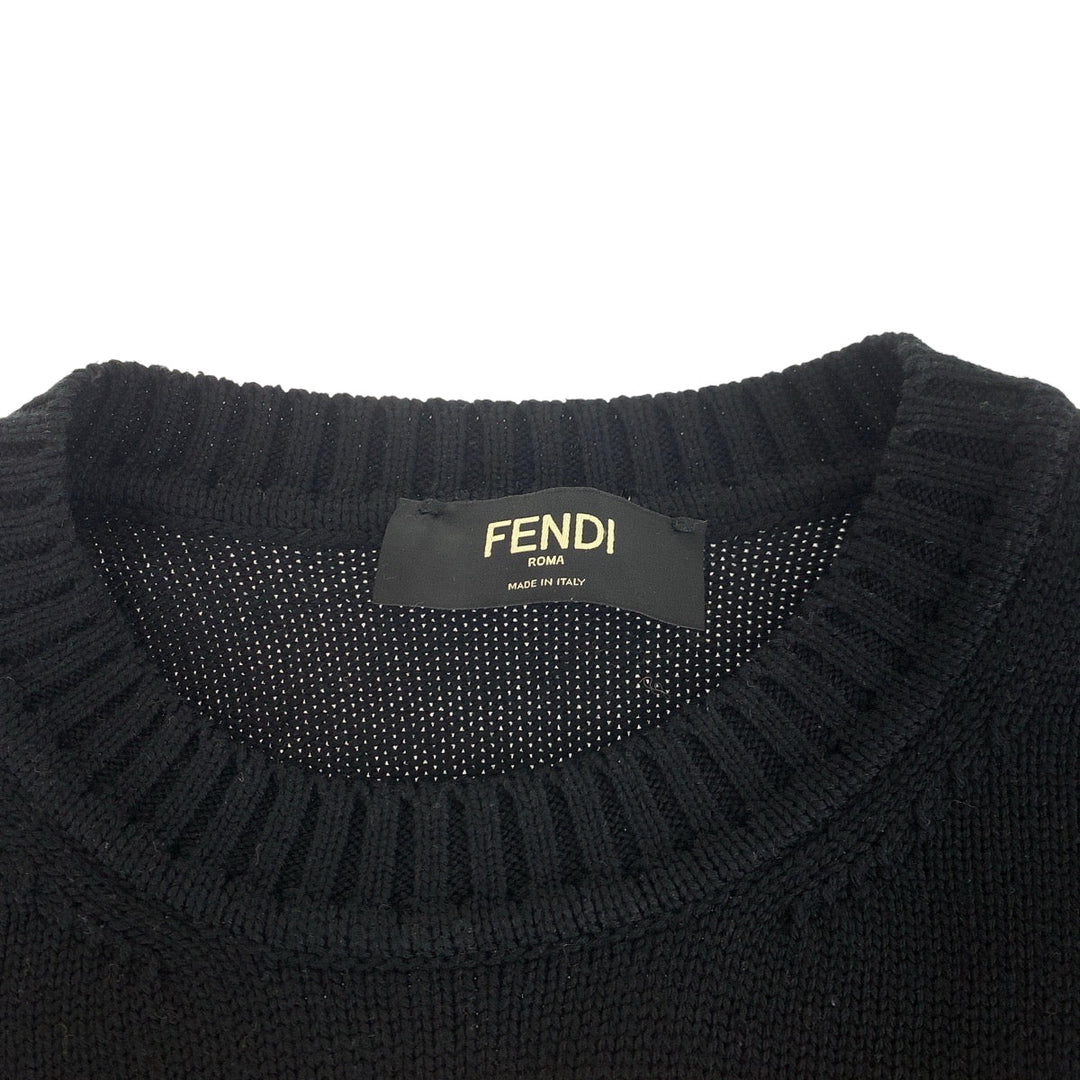 FENDI knit FZY111 ADU6 wool Black yellow Knit sweater Big logo mens No Size (See Description) Used Authentic