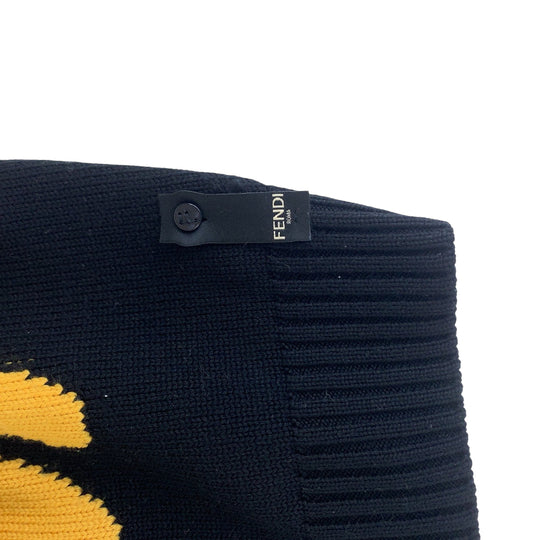 FENDI knit FZY111 ADU6 wool Black yellow Knit sweater Big logo mens No Size (See Description) Used Authentic