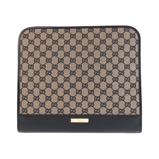 GUCCI Business bag 019 0434 GG canvas, leather beige black black Business bag paper case Women Used Authentic