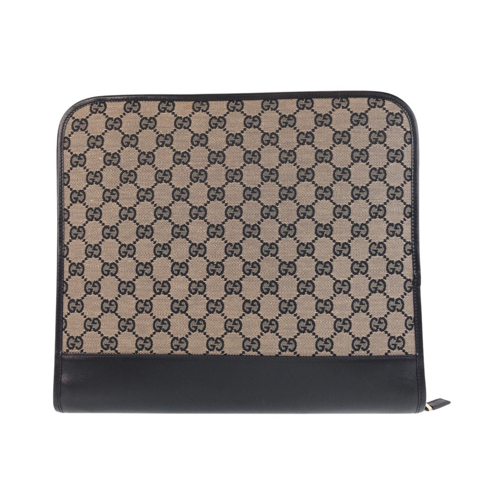 GUCCI Business bag 019 0434 GG canvas, leather beige black black Business bag paper case Women Used Authentic