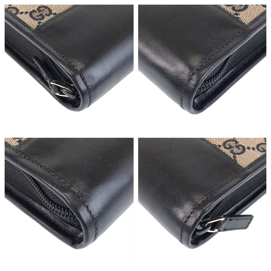 GUCCI Business bag 019 0434 GG canvas, leather beige black black Business bag paper case Women Used Authentic