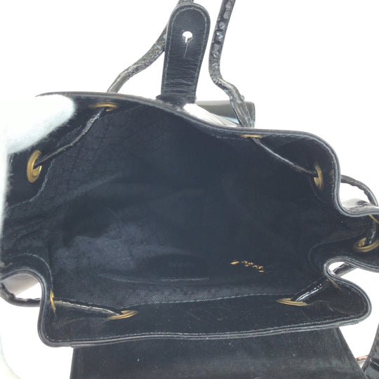 GUCCI Backpack 003 2850 0030 Patent leather Black GoldMetal Backpack Backpack Bamboo Women Used Authentic