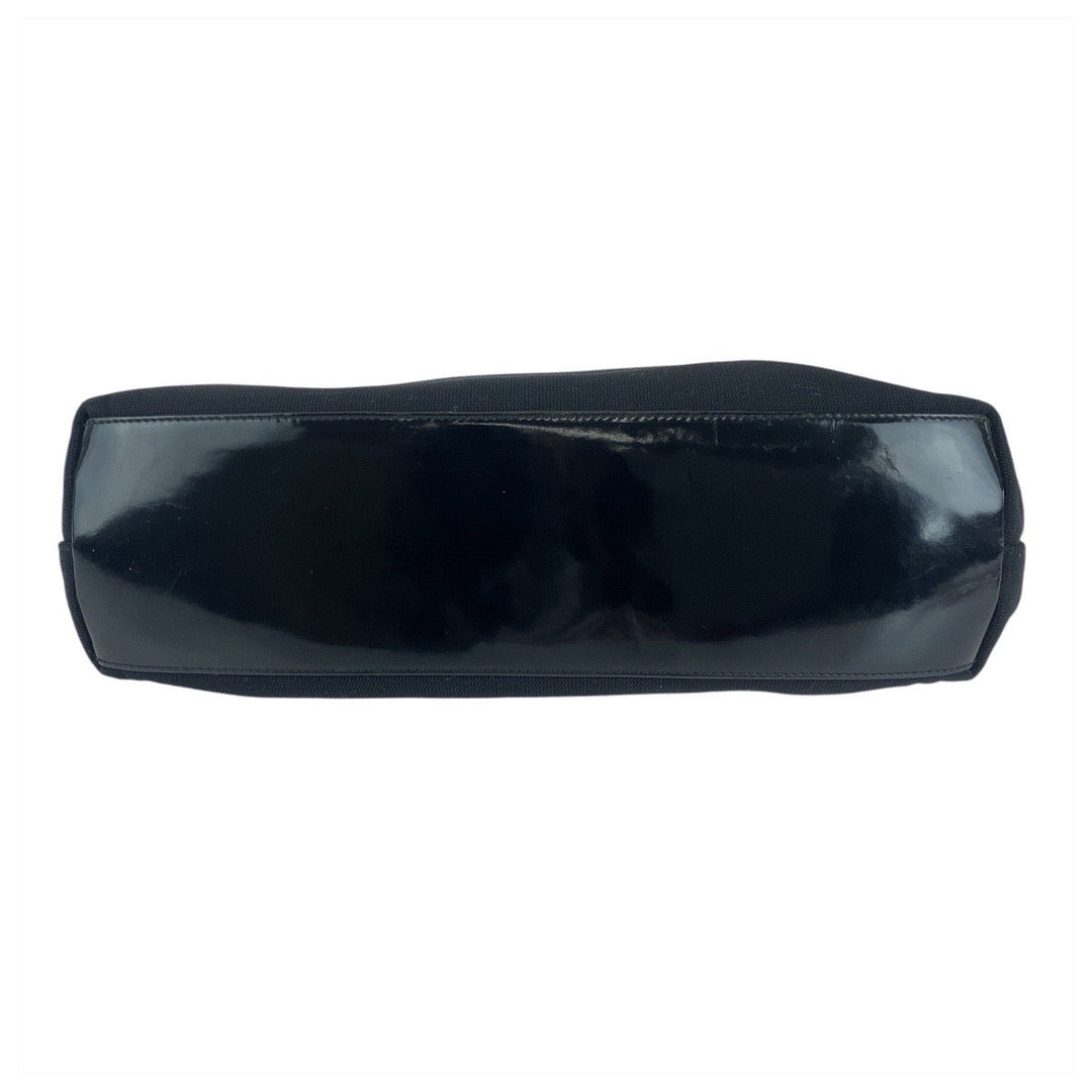 GUCCI Shoulder Bag 001 3297 Canvas, enamel Black SilverMetal Hobo Women Used Authentic