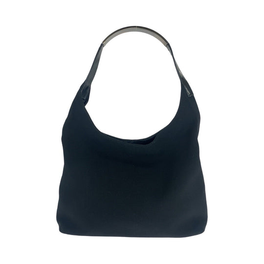GUCCI Shoulder Bag 001 3297 Canvas, enamel Black SilverMetal Hobo Women Used Authentic
