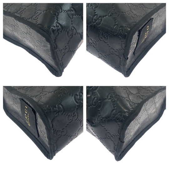 GUCCI Pouch Plastics Black GoldMetal Pouch Novelty Pouch Sherry line Women Used Authentic