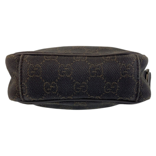 GUCCI Shoulder Bag 101680 GG canvas, leather Brown Silver Metal Shoulder Bag pochette Women Used Authentic