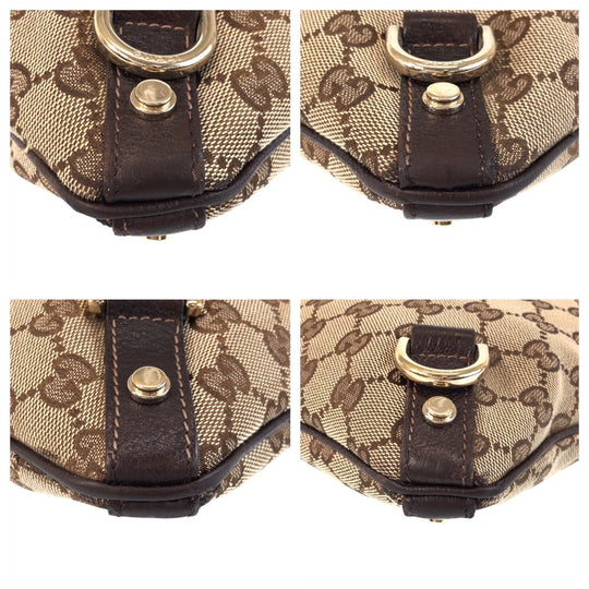 GUCCI Shoulder Bag 131326 GG canvas, leather Beige Brown Gold Metal Shoulder Bag Messenger bag Abbey Women Used Authentic