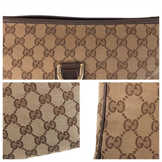 GUCCI Shoulder Bag 131326 GG canvas, leather Beige Brown Gold Metal Shoulder Bag Messenger bag Abbey Women Used Authentic