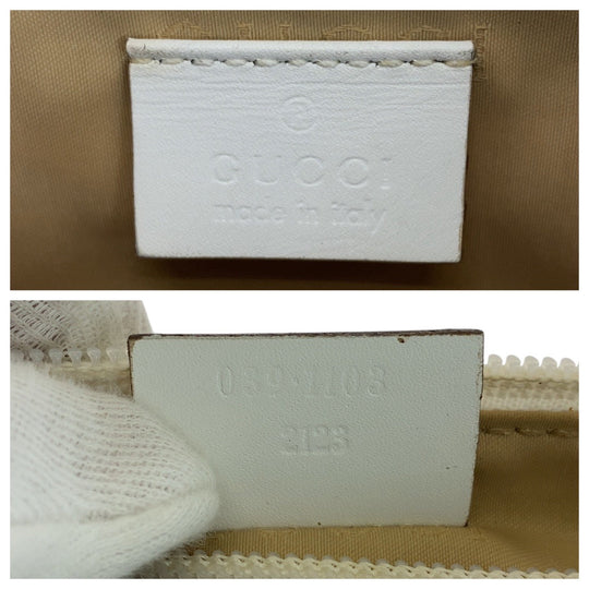 GUCCI Handbag 0391103 GG canvas, leather Grey White SilverMetal Handbag accessory pouch Women Used Authentic