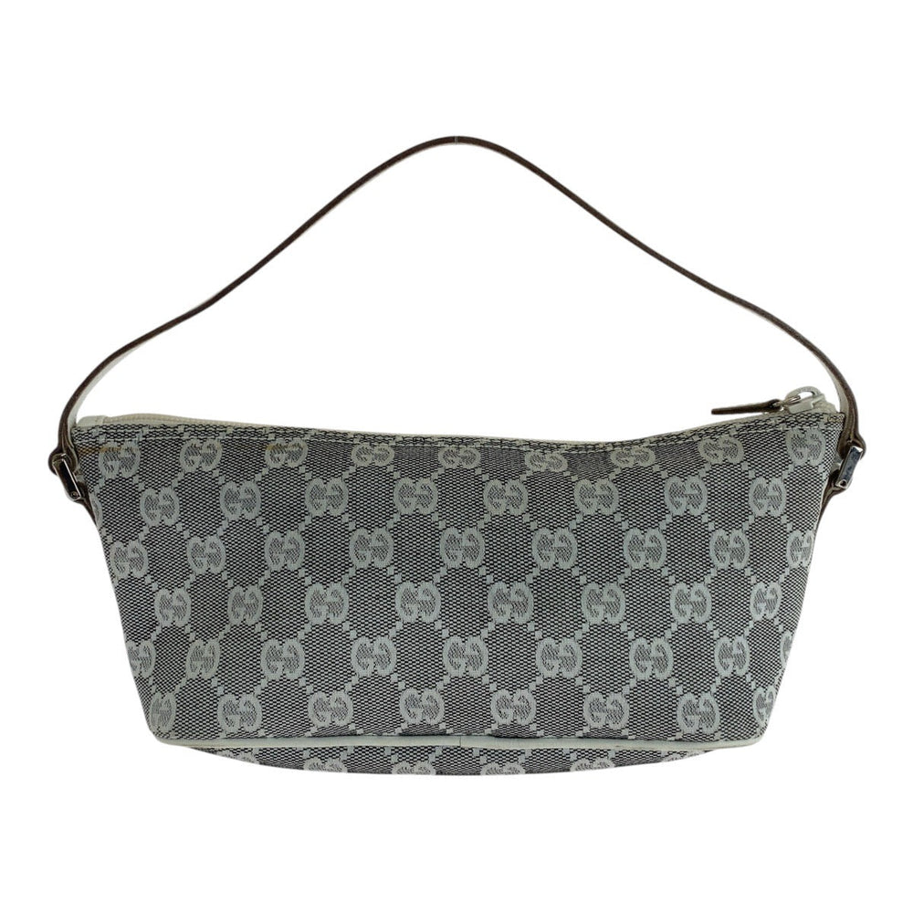 GUCCI Handbag 0391103 GG canvas, leather Grey White SilverMetal Handbag accessory pouch Women Used Authentic