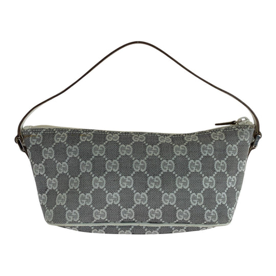 GUCCI Handbag 0391103 GG canvas, leather Grey White SilverMetal Handbag accessory pouch Women Used Authentic