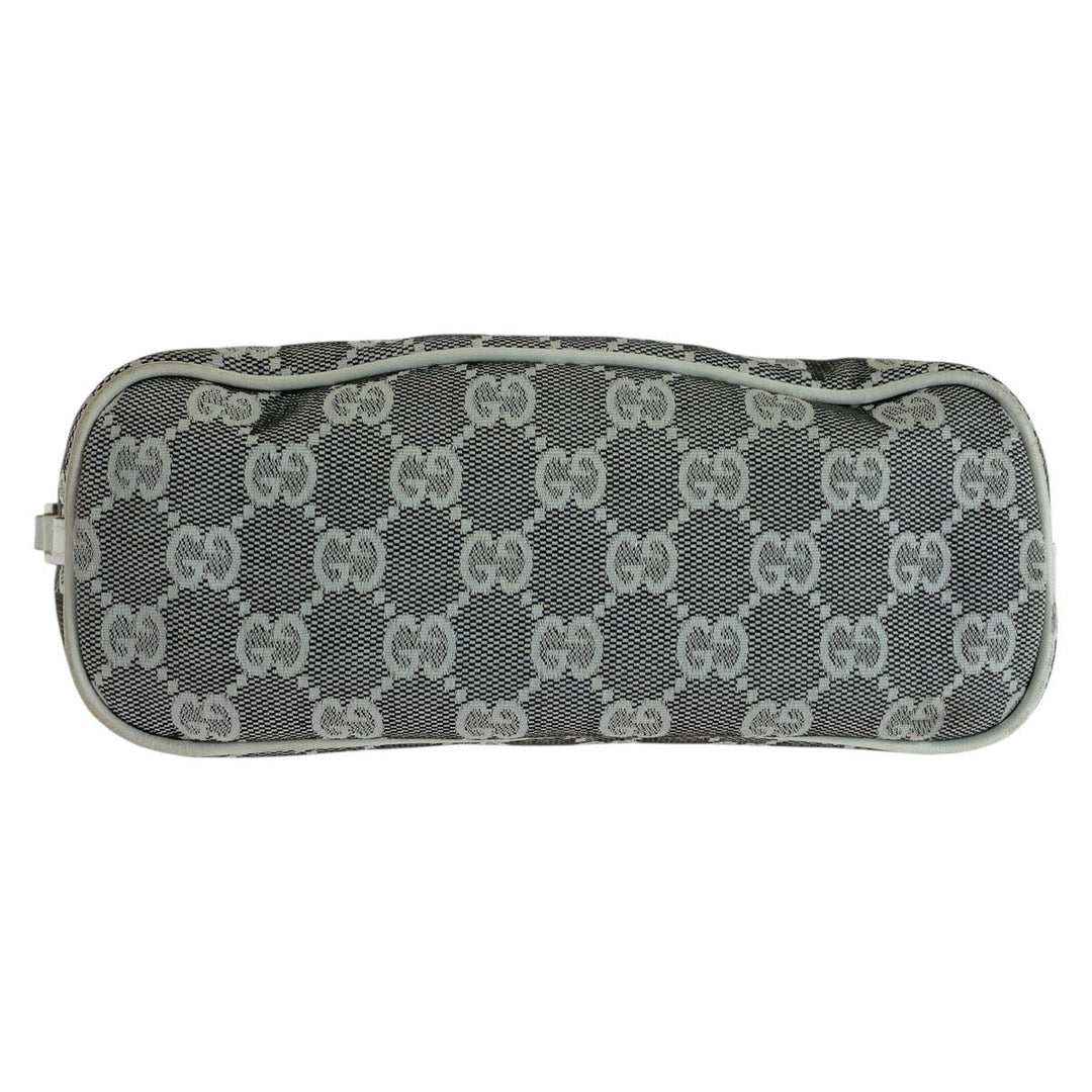 GUCCI Handbag 0391103 GG canvas, leather Grey White SilverMetal Handbag accessory pouch Women Used Authentic