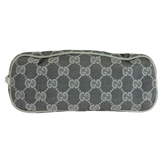 GUCCI Handbag 0391103 GG canvas, leather Grey White SilverMetal Handbag accessory pouch Women Used Authentic