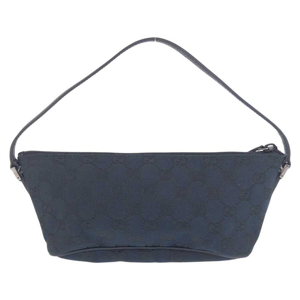 GUCCI Handbag 039 1103 GG canvas, leather Navy Black Handbag accessory pouch Women Used Authentic
