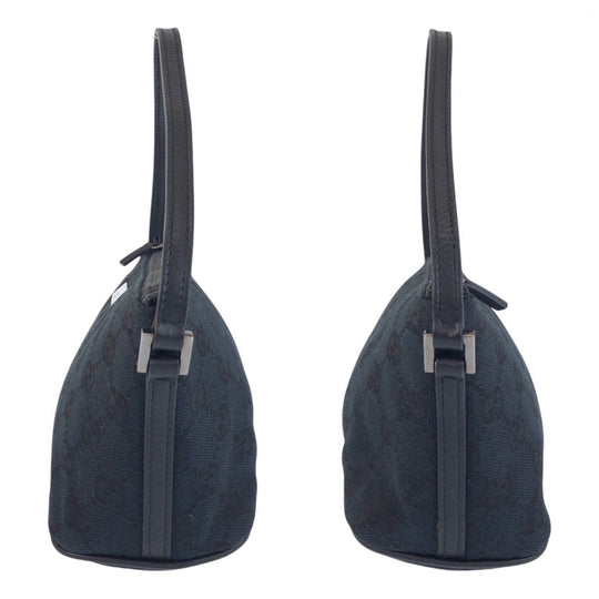 GUCCI Handbag 039 1103 GG canvas, leather Navy Black Handbag accessory pouch Women Used Authentic