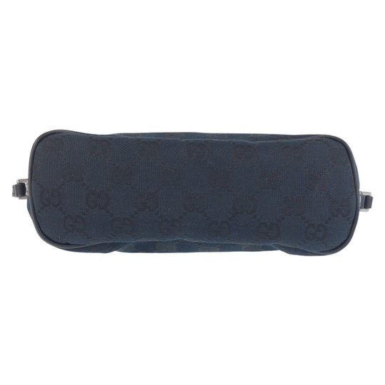 GUCCI Handbag 039 1103 GG canvas, leather Navy Black Handbag accessory pouch Women Used Authentic