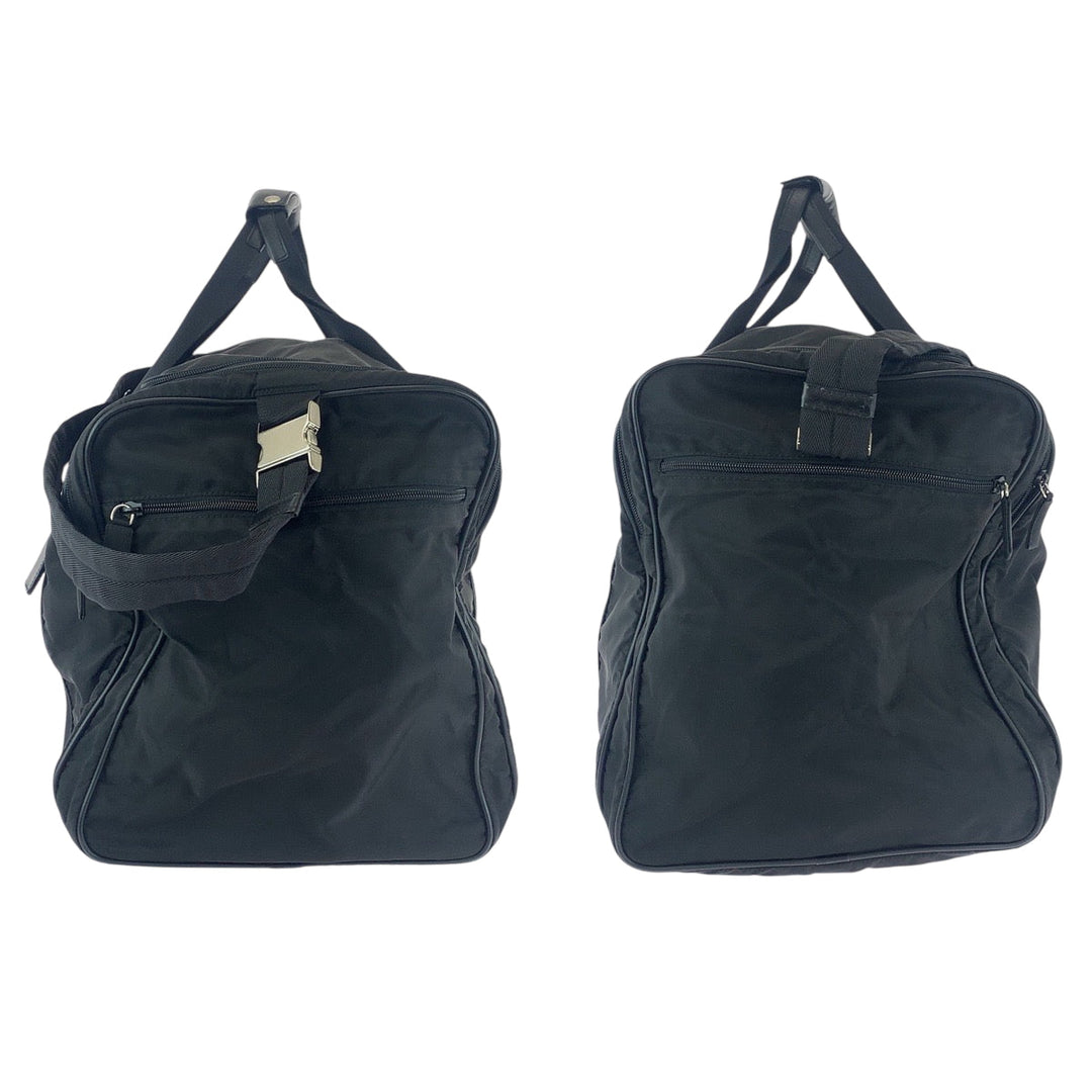 PRADA Boston Duffel bag V172 Nylon Black SilverMetal Boston Duffel bag Shoulder Bag 2way Test Triangle With logo Women Used Authentic