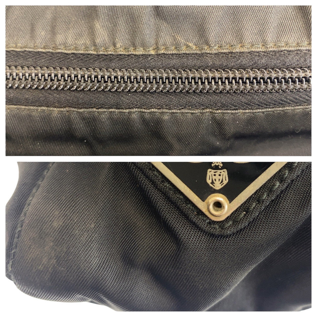 PRADA Tote Bag Nylon black Tote Bag handbag Test Triangle With logo Women Used Authentic