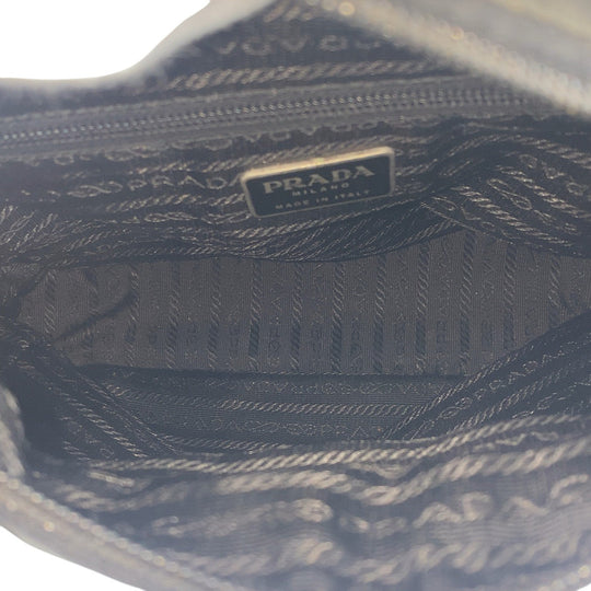 PRADA Tote Bag Nylon black Tote Bag handbag Test Triangle With logo Women Used Authentic