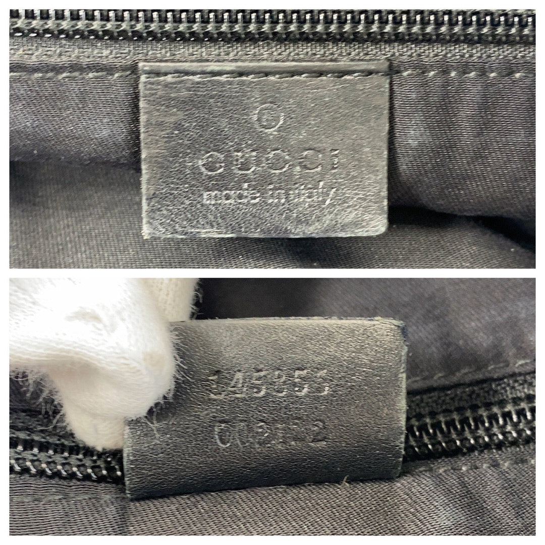 GUCCI Shoulder Bag 145355 GG canvas, leather Black black Shoulder Bag Messenger bag Women Used Authentic