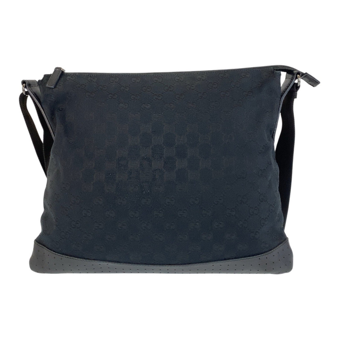 GUCCI Shoulder Bag 145355 GG canvas, leather Black black Shoulder Bag Messenger bag Women Used Authentic