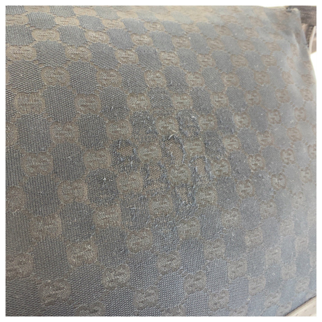 GUCCI Shoulder Bag 145355 GG canvas, leather Black black Shoulder Bag Messenger bag Women Used Authentic