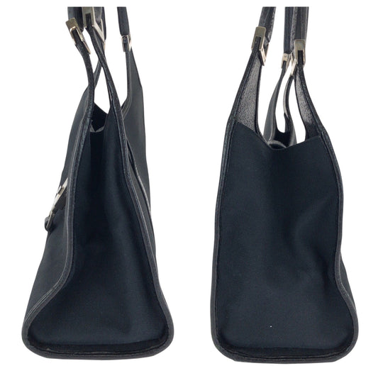 GUCCI Shoulder Bag 002 1067 GG canvas Black SilverMetal Hobo One Shoulder Bag Jackie Women Used Authentic