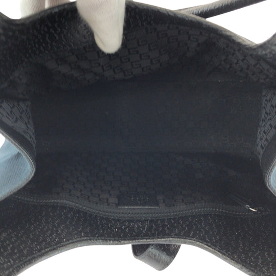 GUCCI Shoulder Bag 002 1067 GG canvas Black SilverMetal Hobo One Shoulder Bag Jackie Women Used Authentic