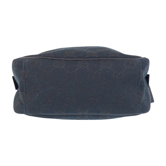 GUCCI Shoulder Bag 122759 GG canvas Black SilverMetal Crossbody Shoulder Bag Unisex Women Used Authentic