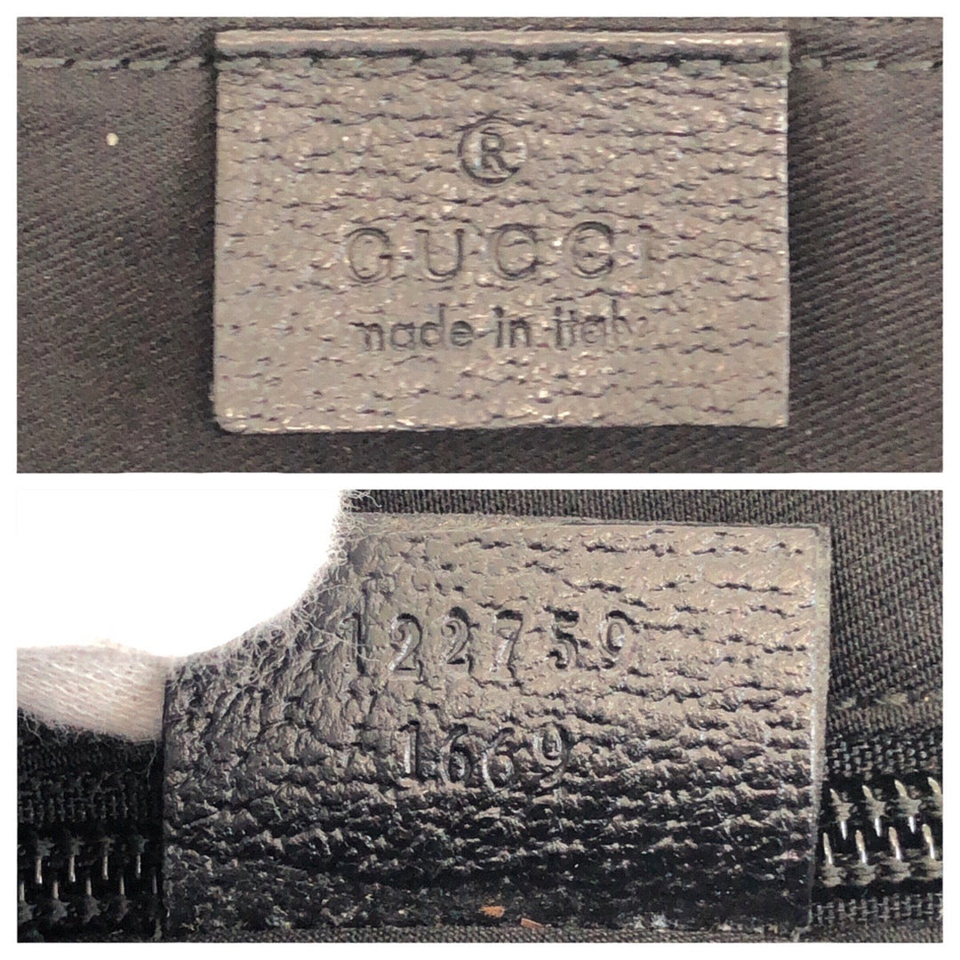 GUCCI Shoulder Bag 122759 GG canvas Black SilverMetal Crossbody Shoulder Bag Unisex Women Used Authentic