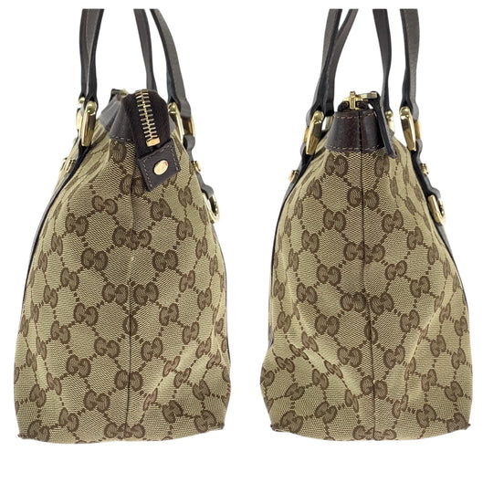 GUCCI Tote Bag 141470 GG canvas Brown beige Tote Bag Shoulder Bag Women Used Authentic