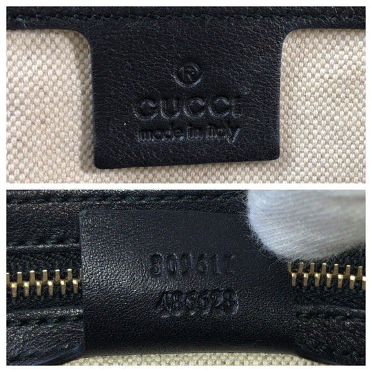 GUCCI Handbag 309617 Patent leather Black GoldMetal Micro Guccisima Women Used Authentic