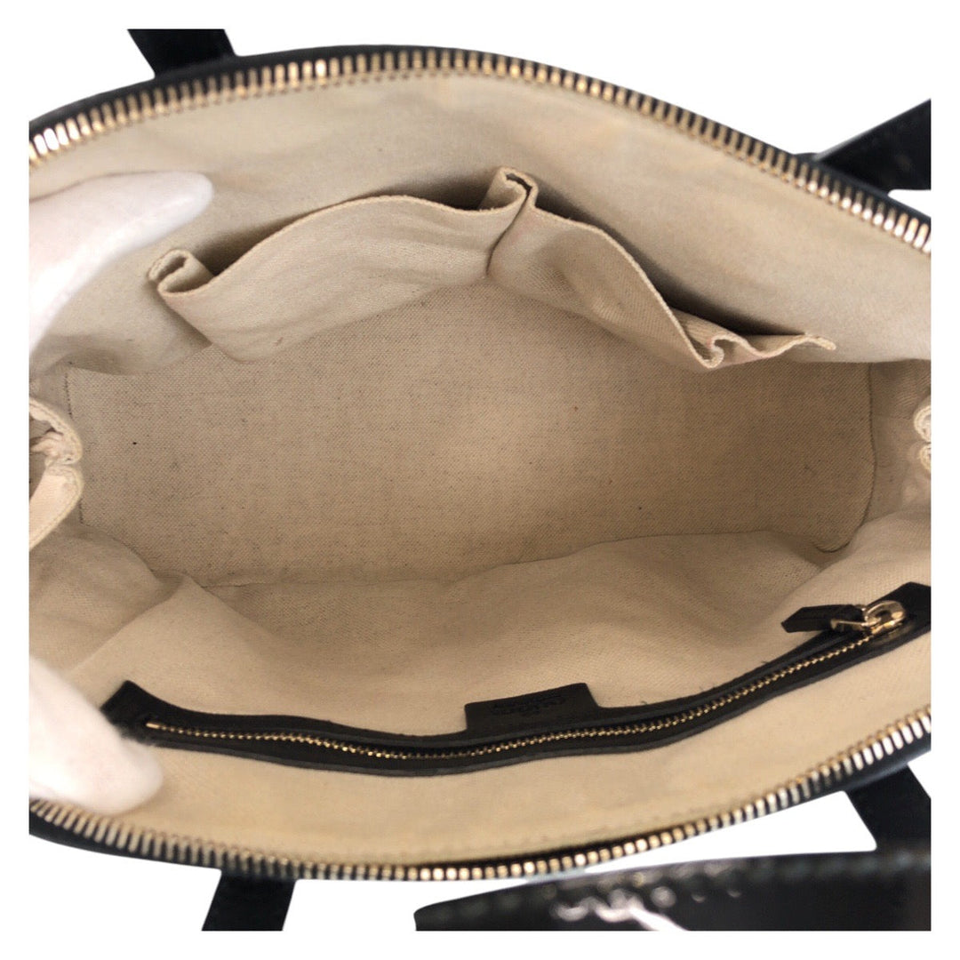 GUCCI Handbag 309617 Patent leather Black GoldMetal Micro Guccisima Women Used Authentic