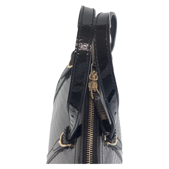 GUCCI Handbag 309617 Patent leather Black GoldMetal Micro Guccisima Women Used Authentic
